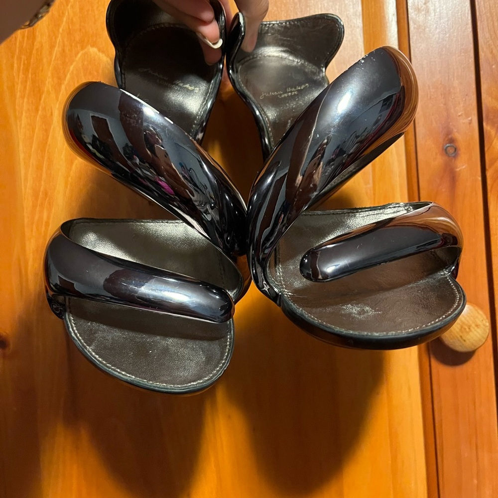 Julian Hakes Gun Metal Heels Used Size 38 ( 7 Womens )